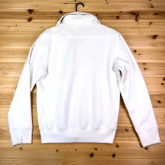 Polo Ralph Lauren Jacket Mens Small White Lightweight Hooded Full Zip Jacket